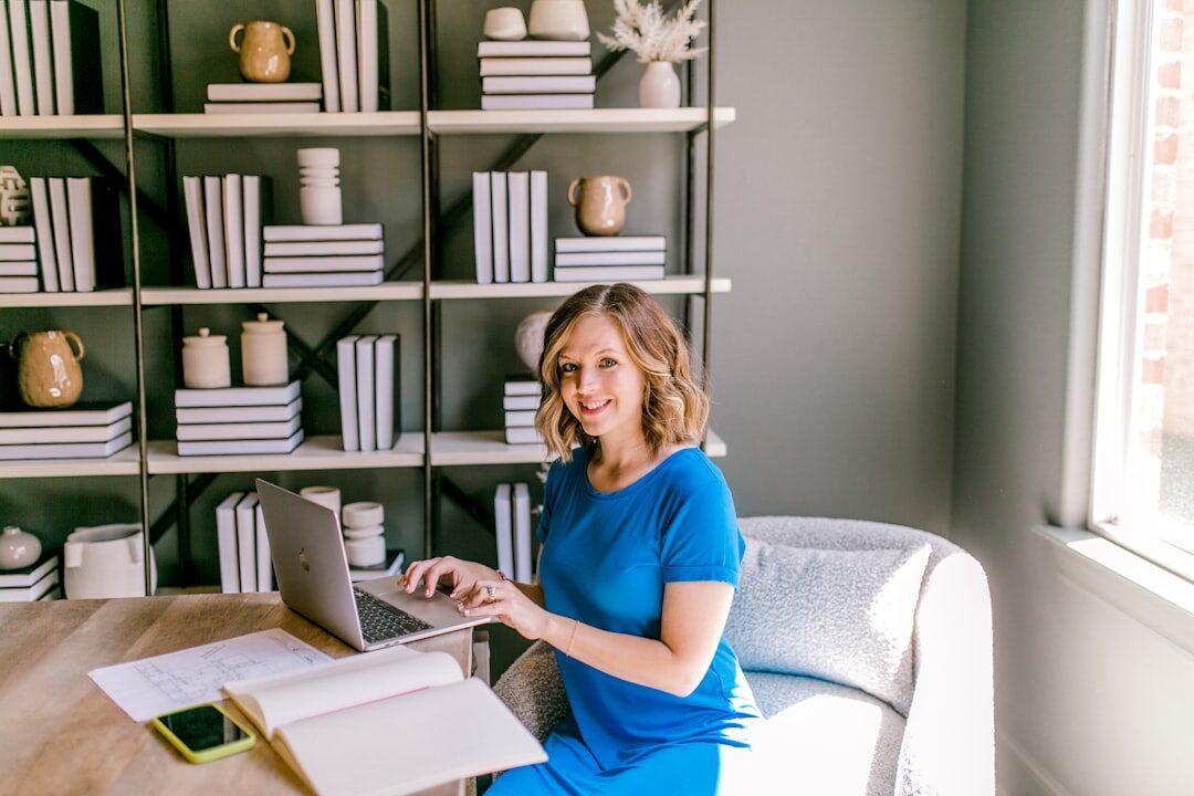 Professional woman relocation advisor smiling in office