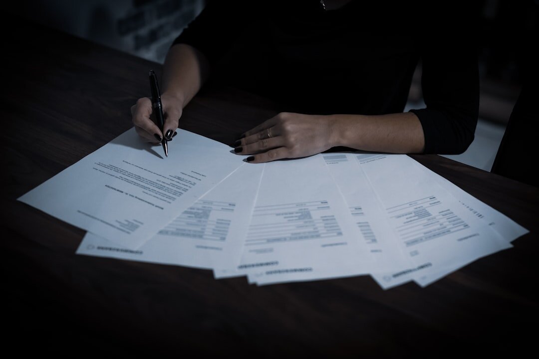 person reviewing tax papers